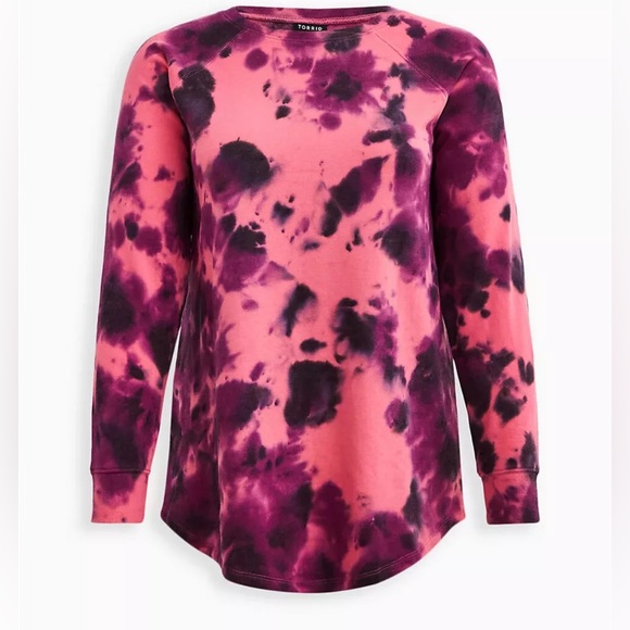 torrid Tops - Torrid Pink and Black Long Sleeve sweater
